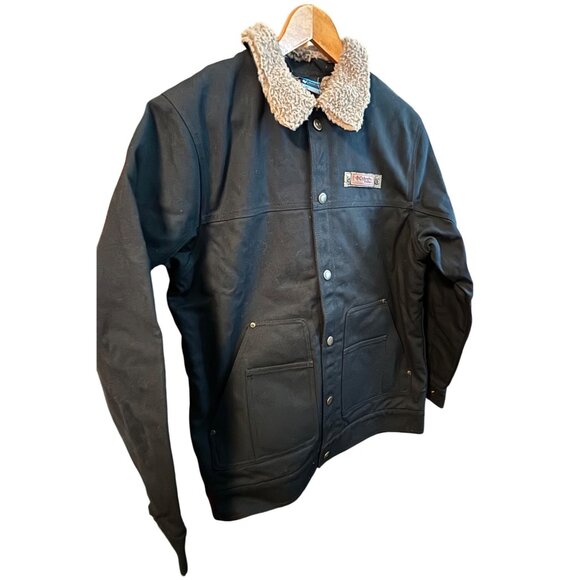 Columbia NWT Mens Black Sherpa-Lined Barn Jacket Button-Up Front Sz Medium - Picture 3 of 10